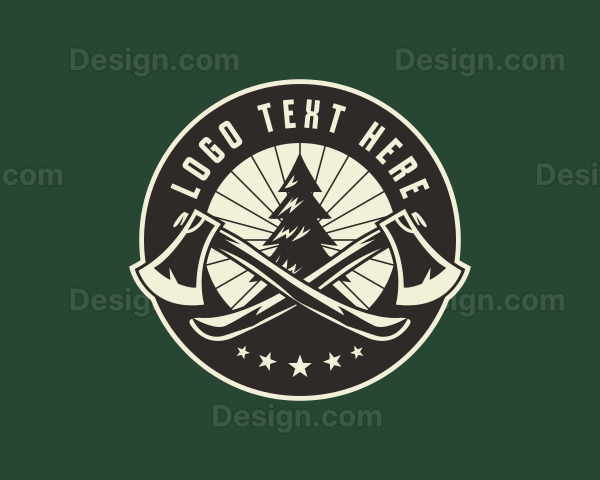 Axe Forest Logging Logo