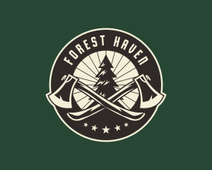 Axe Forest Logging logo design