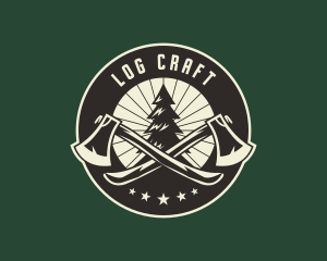 Axe Forest Logging logo design