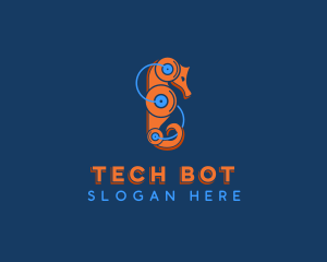Tech Robot Seahorse logo design