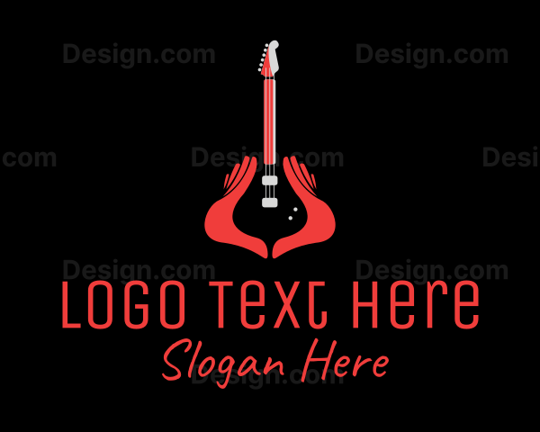 Guitar Hand Instrument Logo