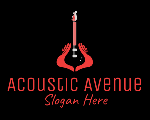 Guitar Hand Instrument logo design