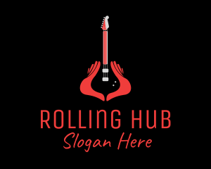 Guitar Hand Instrument logo design