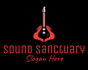 Guitar Hand Instrument logo design