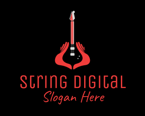 Guitar Hand Instrument logo design