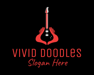 Guitar Hand Instrument logo design