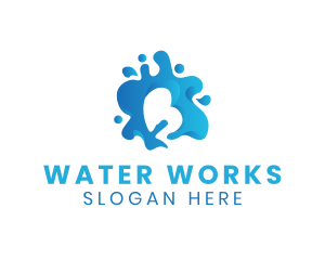 Water Splash Letter B logo