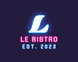 Neon Light Club Bistro logo design