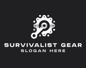 Industrial Wrench Gear logo design