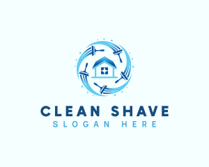 Real Estate Cleaning Roof logo design