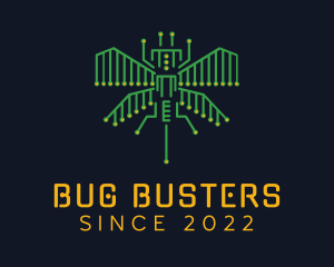 Tech Circuit Bug logo design