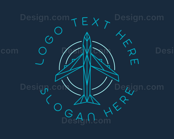 Geometric Flying Airplane Logo