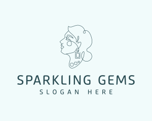 Luxury Jewelry Lady logo design