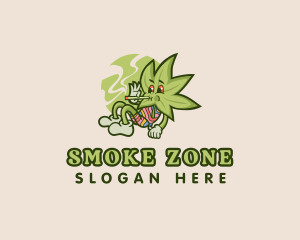 Hippie Smoking Weed logo design