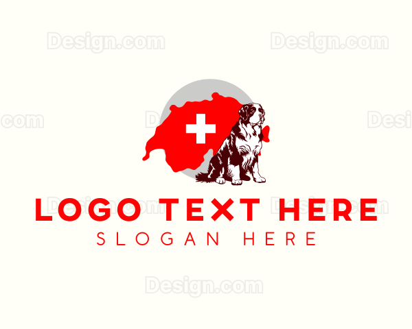 Switzerland Saint Bernard Dog Logo