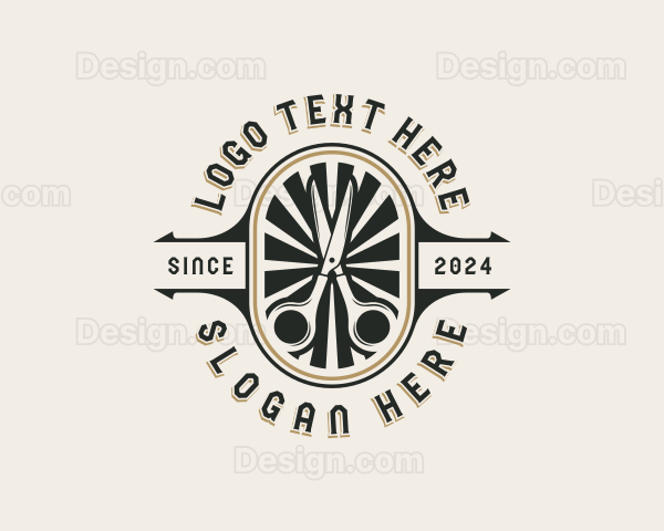 Hairdresser Scissors Barbershop Logo