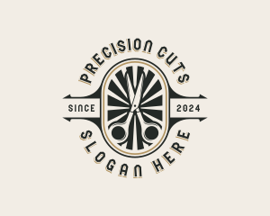 Hairdresser Scissors Barbershop logo design