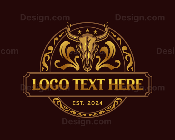 Luxury Bison Skull Logo