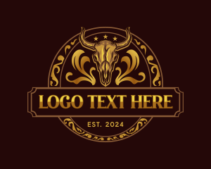 Luxury Bison Skull logo