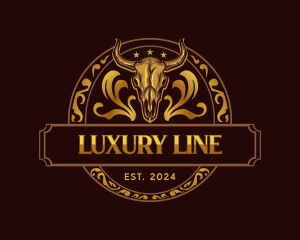 Luxury Bison Skull logo design