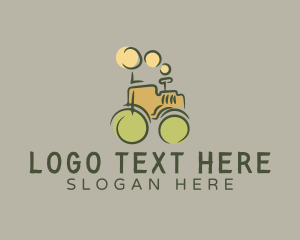 Retro Tractor Agriculture logo