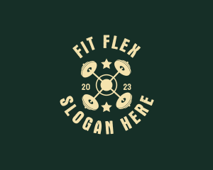 Fitness Gym Barbell logo design