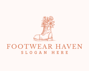 Landscaping Floral Boot logo design