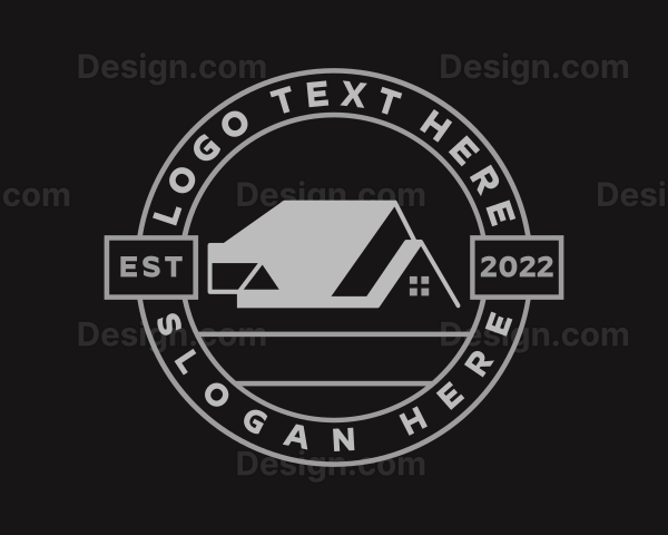 House Roofing Construction Logo