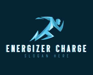 Lightning Speed Human logo design