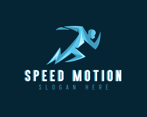 Lightning Speed Human logo design