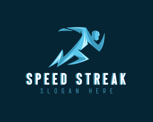 Lightning Speed Human logo design