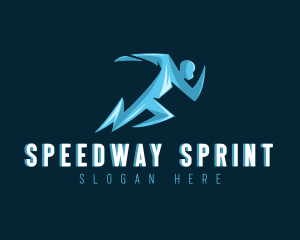 Lightning Speed Human logo design