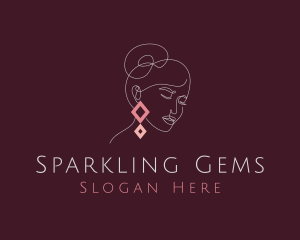 Earring Jewelry Woman logo design