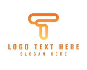 Modern Orange Letter T Logo