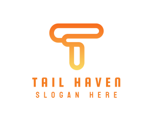 Modern Orange Letter T logo design