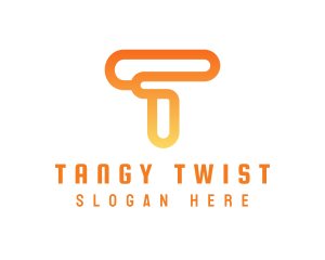 Modern Orange Letter T logo design