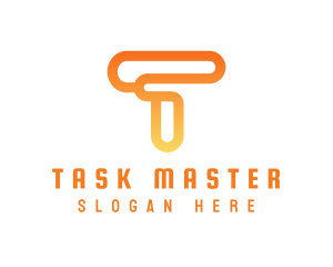 Modern Orange Letter T logo design