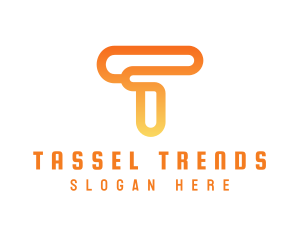 Modern Orange Letter T logo design