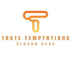 Modern Orange Letter T logo design