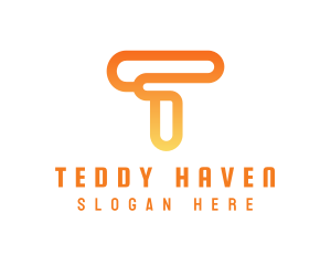 Modern Orange Letter T logo design