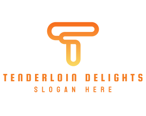 Modern Orange Letter T logo design