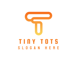 Modern Orange Letter T logo design