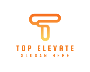 Modern Orange Letter T logo design