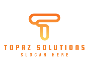 Modern Orange Letter T logo design