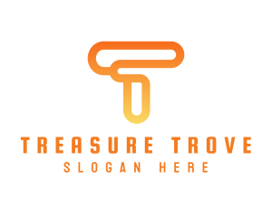 Modern Orange Letter T logo design