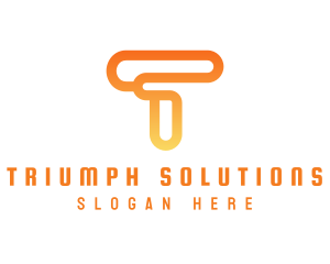 Modern Orange Letter T logo design