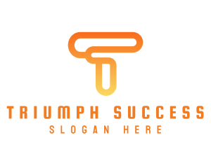 Modern Orange Letter T logo design