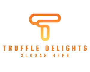 Modern Orange Letter T logo design