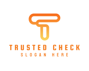 Modern Orange Letter T logo design