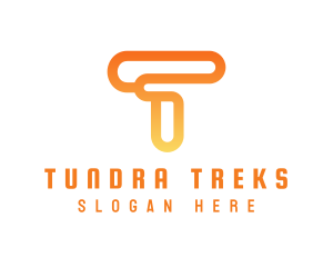 Modern Orange Letter T logo design